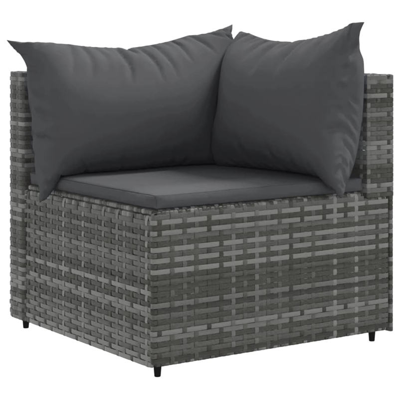 vidaXL 10 Piece Steel Large Patio Sofa Set in Gray