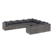 vidaXL 10 Piece Steel Large Patio Sofa Set in Gray