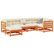vidaXL 6 Piece Wood Sofa Set in Brown