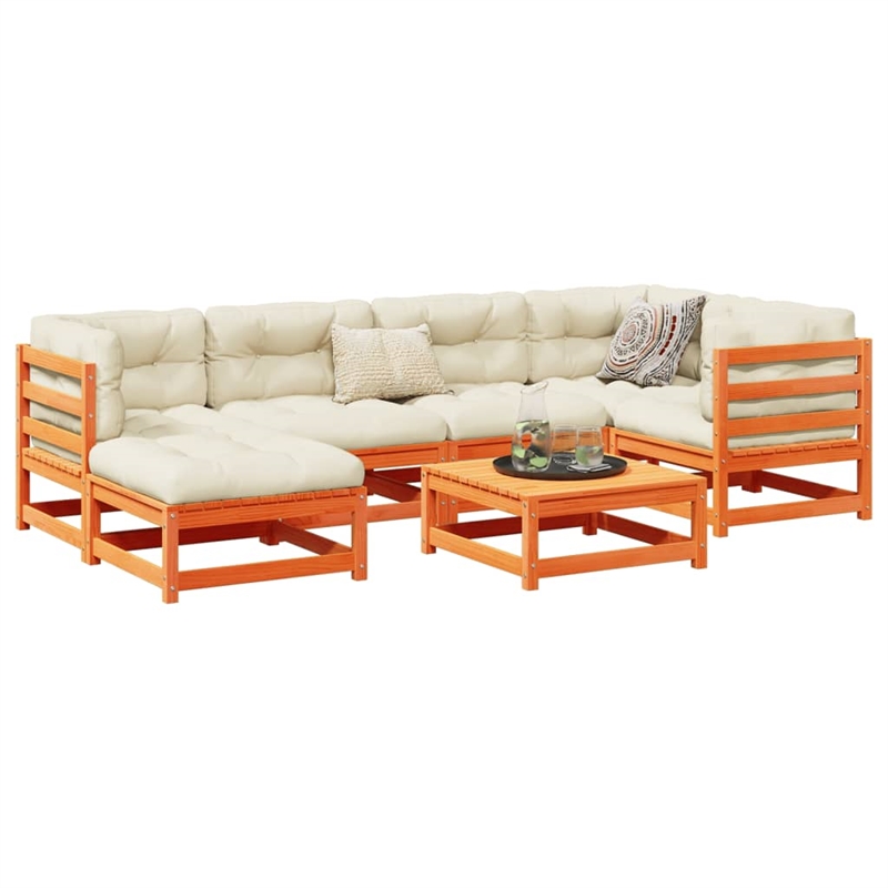 vidaXL Wood Large Sofa Set in Brown