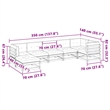 vidaXL 7 Piece Wood Sofa Set in Brown/Cream