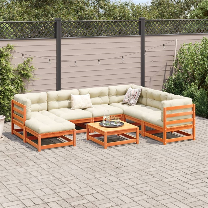 vidaXL Wood Large Sofa Set in Brown