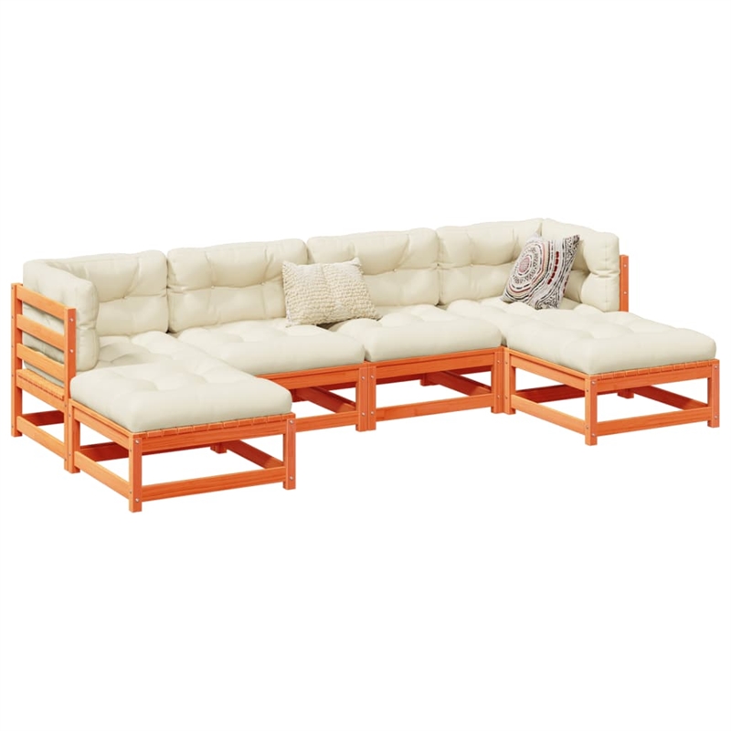 vidaXL Wood Large Sofa Set in Brown