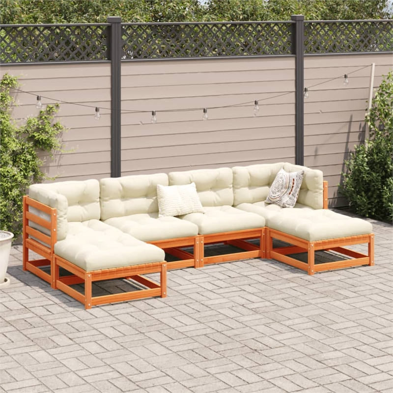 vidaXL Wood Large Sofa Set in Brown