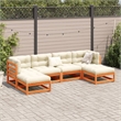 vidaXL Wood Large Sofa Set in Brown