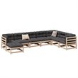 vidaXL 8 Piece Wood Large Sofa Set in Natural
