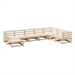 vidaXL 8 Piece Wood Large Sofa Set in Natural