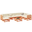 vidaXL 9 Piece Wood Sofa Set in Brown