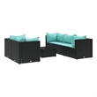 vidaXL 6 Piece Steel Lounge Set in Black
