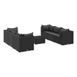 vidaXL 7 Piece Poly Rattan Lounge Set in Black