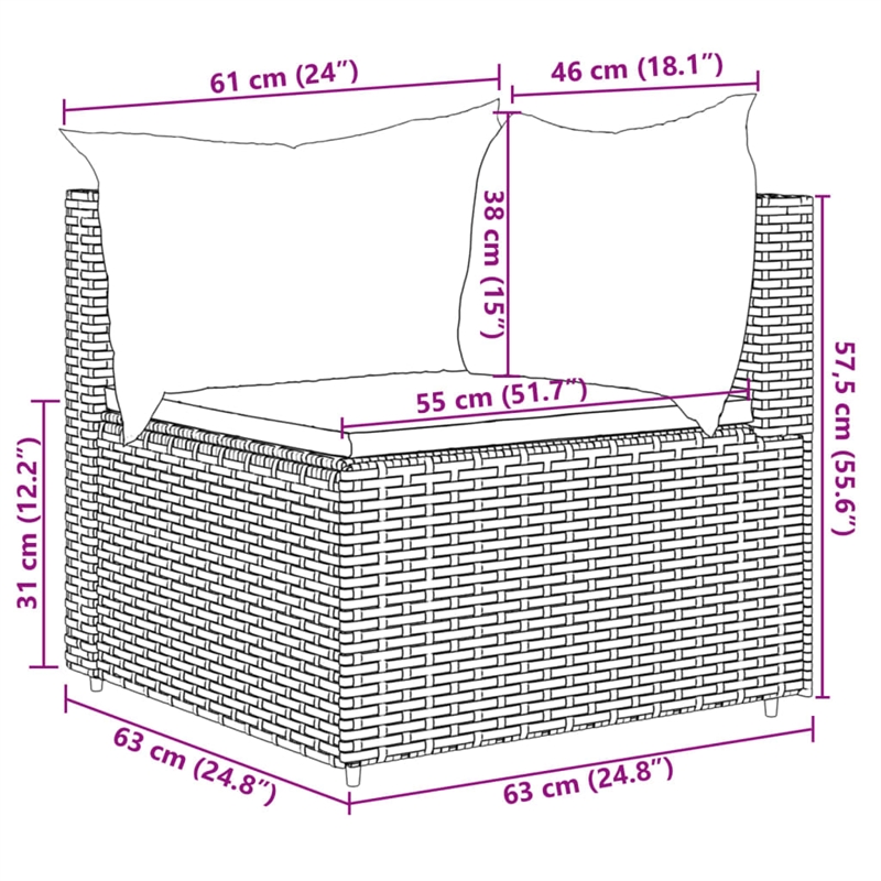 vidaXL 10 Piece Lounge Set in Black/White/Cream