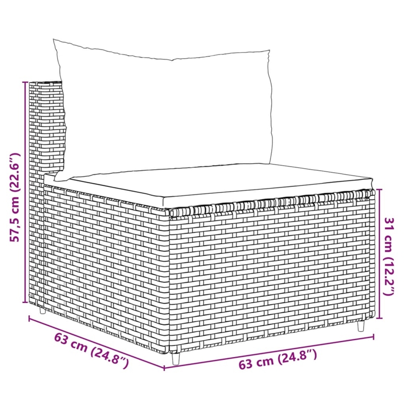vidaXL 10 Piece Lounge Set in Black/White/Cream
