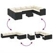 vidaXL 10 Piece Lounge Set in Black/White/Cream