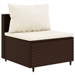 vidaXL 11 Piece Steel Small Lounge Set in White/Brown/Cream