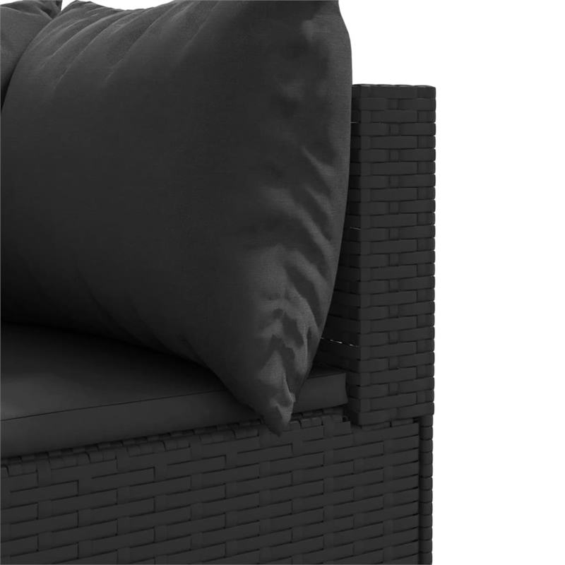vidaXL 9 Piece Steel Small Patio Sofa Set in Black