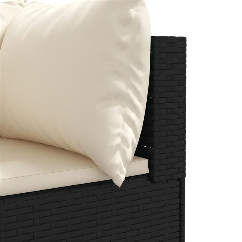 vidaXL 11 Piece Poly Rattan Patio Sofa Set in Black/White/Cream