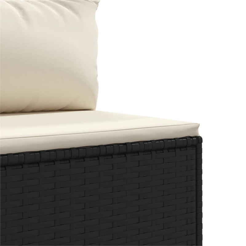 vidaXL 11 Piece Poly Rattan Patio Sofa Set in Black/White/Cream