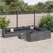 vidaXL 11 Piece Steel Small Patio Sofa Set in Gray