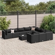 vidaXL 11 Piece Steel Patio Sofa Set in Black