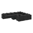 vidaXL 11 Piece Steel Patio Sofa Set in Black