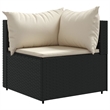 vidaXL 10 Piece Poly Rattan Patio Sofa Set in Black/White/Cream