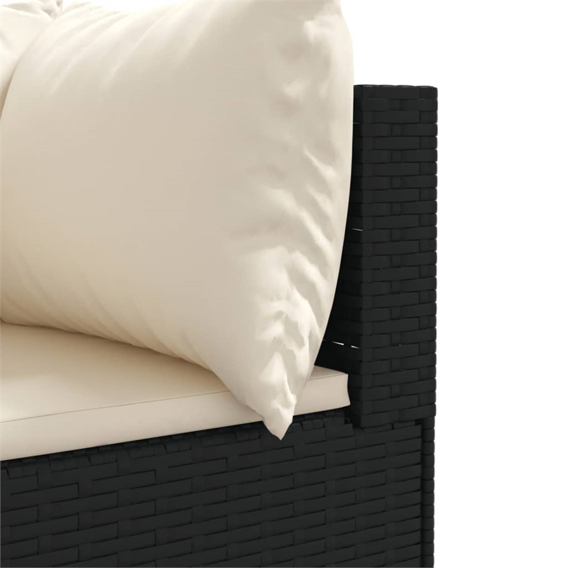 vidaXL 10 Piece Poly Rattan Patio Sofa Set in Black/White/Cream