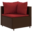 vidaXL 10 Piece Steel Patio Sofa Set in Brown