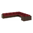 vidaXL 10 Piece Steel Patio Sofa Set in Brown