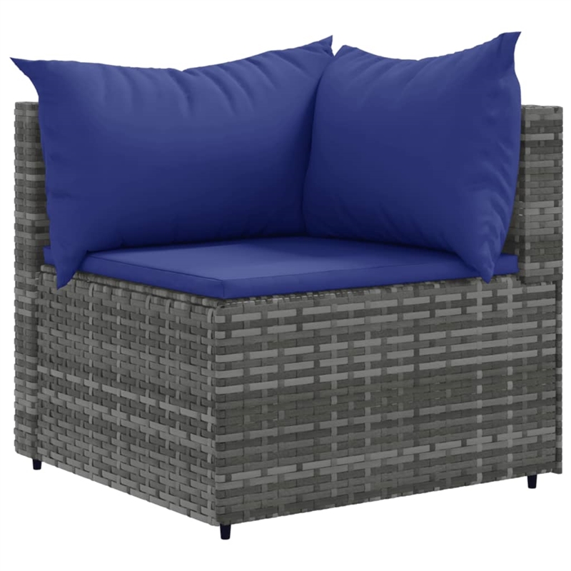vidaXL 10 Piece Poly Rattan Patio Sofa Set in Gray