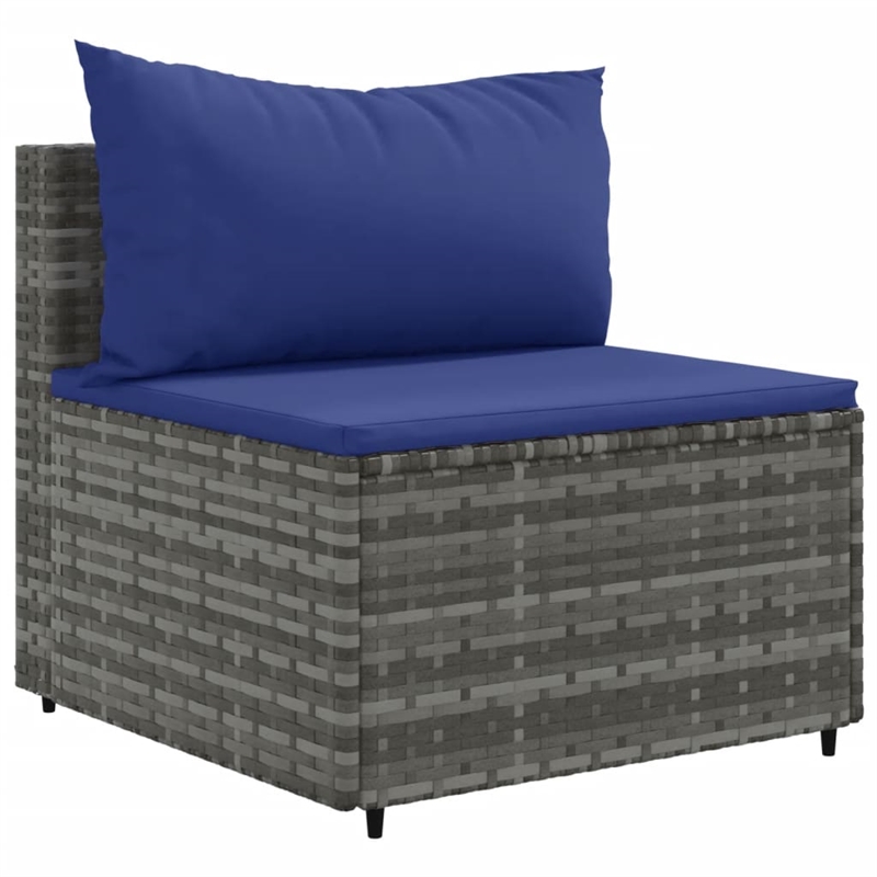 vidaXL 10 Piece Poly Rattan Patio Sofa Set in Gray