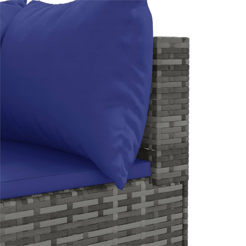 vidaXL 10 Piece Poly Rattan Patio Sofa Set in Gray