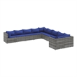 vidaXL 10 Piece Poly Rattan Patio Sofa Set in Gray