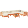 vidaXL 9 Piece Wood Small Sofa Set in Brown/Cream
