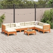 vidaXL 9 Piece Wood Small Sofa Set in Brown/Cream