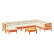 vidaXL 9 Piece Wood Small Sofa Set in Brown/Cream