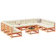 vidaXL 10 Piece Wood Sofa Set in Brown