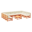 vidaXL 10 Piece Wood Sofa Set in Brown
