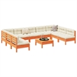 vidaXL 10 Piece Wood Sofa Set in Brown