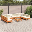 vidaXL 10 Piece Wood Sofa Set in Brown