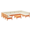 vidaXL 10 Piece Wood Sofa Set in Brown