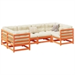 vidaXL 6 Piece Wood Sofa Set in Brown