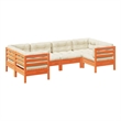 vidaXL 6 Piece Wood Sofa Set in Brown
