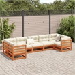 vidaXL 7 Piece Wood Sofa Set in Brown/Cream