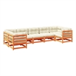 vidaXL 7 Piece Wood Sofa Set in Brown/Cream