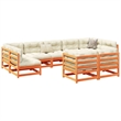 vidaXL 9 Piece Wood Sofa Set in Brown