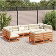 vidaXL 9 Piece Wood Sofa Set in Brown
