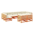 vidaXL 9 Piece Wood Sofa Set in Brown