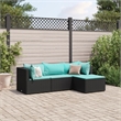 vidaXL 4 Piece Lounge Set in Black/Blue