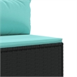 vidaXL 5 Piece Poly Rattan Lounge Set in Black/Blue