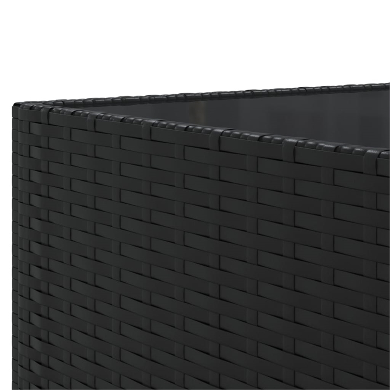 vidaXL 5 Piece Poly Rattan Lounge Set in Black/Blue
